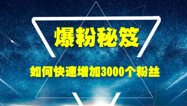 王通《爆粉秘笈》如何快速增加3000个精准粉丝