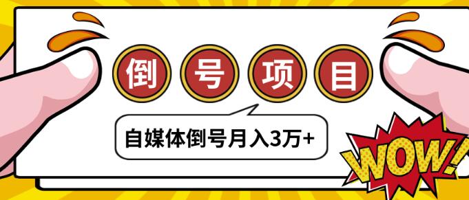 [高端精品]自媒体倒号项目，账号买卖暴利项目，小白轻轻松松月入3万+