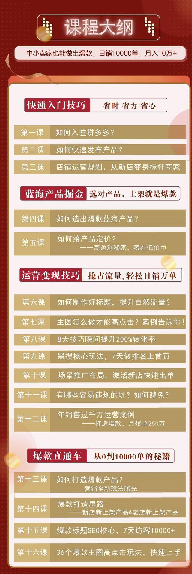 拼多多爆款实战攻略：中小卖家也能做出爆款，日销10000单 月入10w+(无水印)