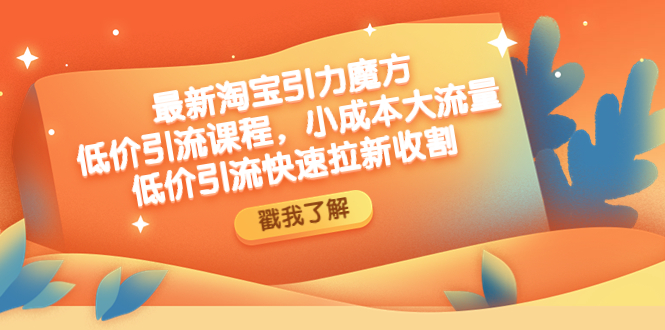 最新淘宝引力魔方低价引流实操：小成本大流量，低价引流快速拉新收割