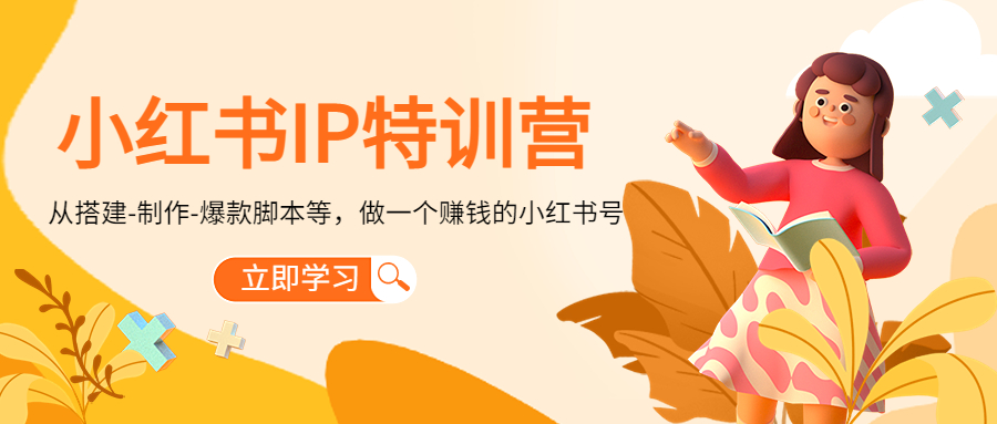 小红书IP特训营：从搭建-制作-爆款脚本等等，做一个赚钱的小红书号