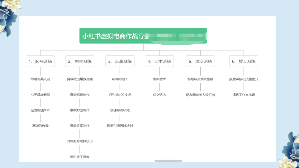 小红书虚拟电商从0到1，让你从小白到精英（20节实操课程）