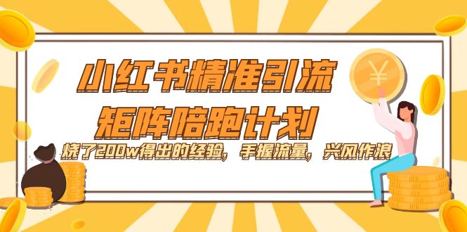 小红书精准引流·矩阵陪跑计划：烧了200w得出的经验，手握流量，兴风作浪