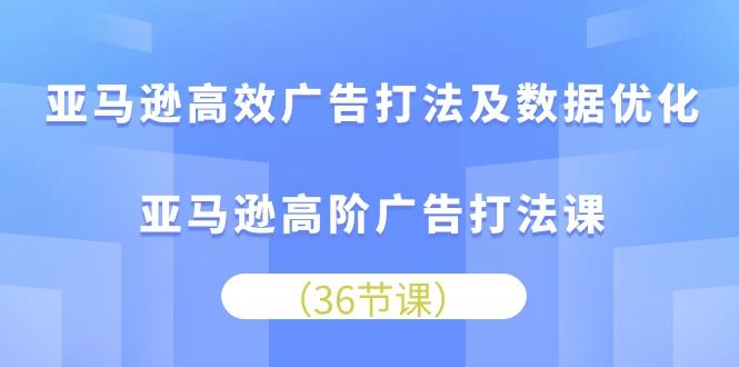 亚马逊 高效广告打法及数据优化，亚马逊高阶广告打法课（36节）