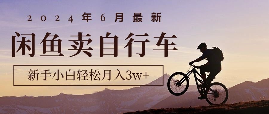 2024年6月最新闲鱼卖自行车，新手小白轻松月入3w+项目
