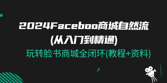 2024Faceboo 商城自然流(从入门到精通)，玩转脸书商城全闭环(教程+资料)
