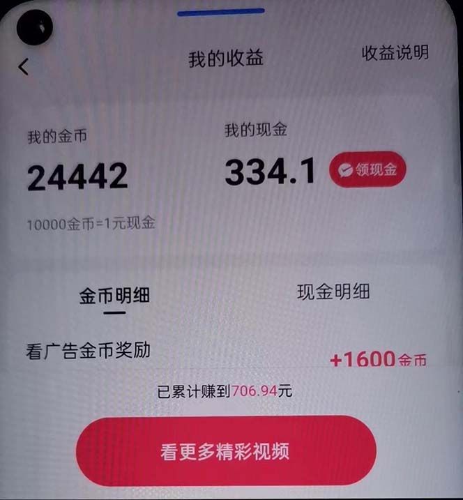 蓝海项目，看广告单机300+，每天一个小时，月入3W~5W