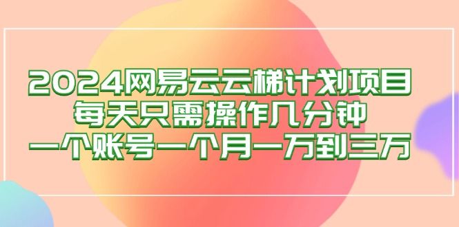 2024网易云梯计划项目，每天只需操作几分钟 一个账号一个月一万到三万