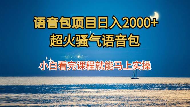 语音包项目 日入2000+ 超火骚气语音包小白看完课程就能马上实操