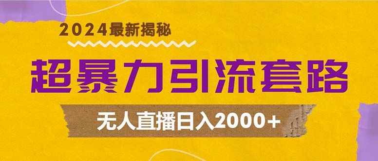 超暴力引流套路，无人直播日入2000+