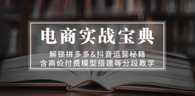 电商实战宝典 解锁拼多多抖音运营秘籍 含高价付费模型搭建等分段教学