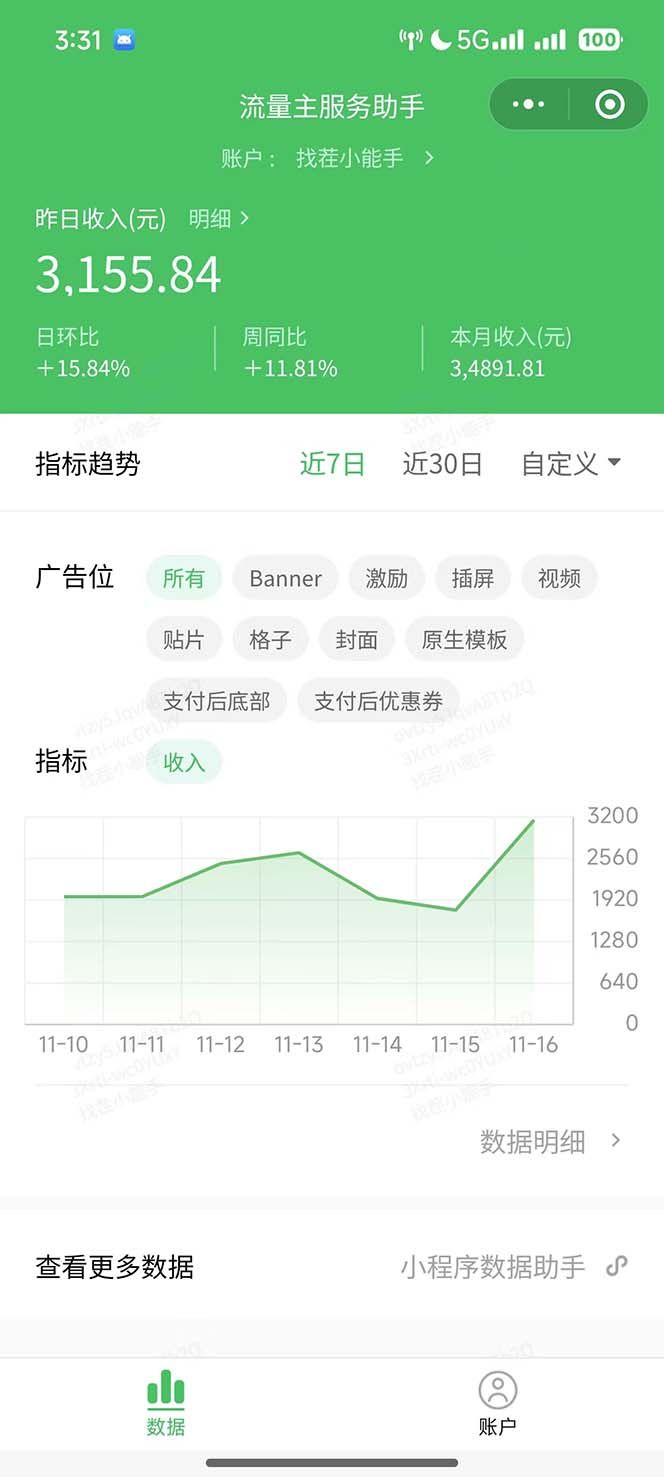 微信小程序撸广告6.0升级玩法，全新变现方式，日均收益2000+