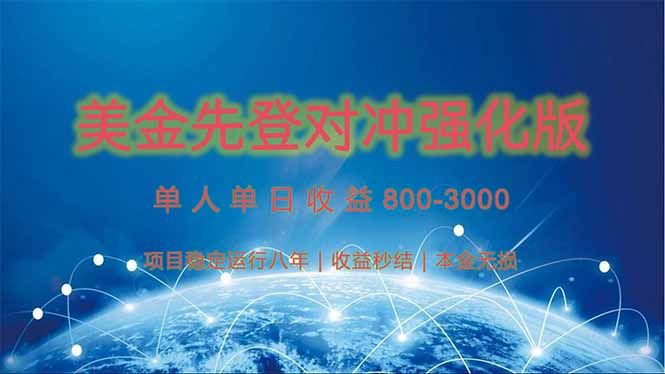 美金先登计划对冲强化版，2025年黑马中最暴力收益日收益1k-4k（可放大