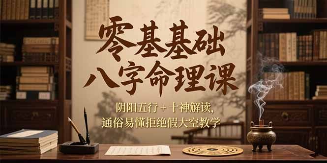 零基礎(chǔ)八字命理課，陰陽五行+十神解讀，通俗易懂拒絕假大空教學